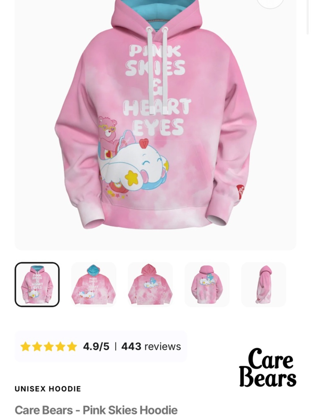 Care Bears Pink Skies Hoodie